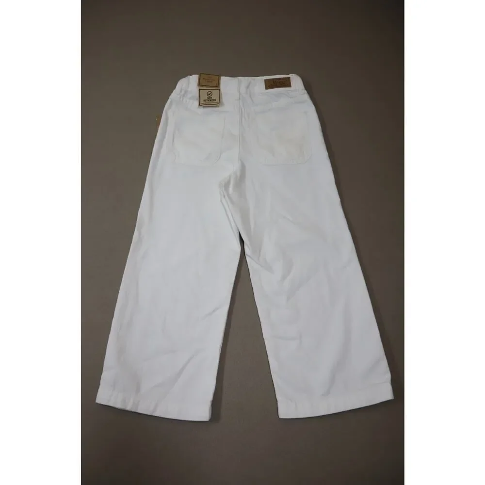 Polo Ralph Lauren Girls Cropped Wide Leg White‎ Denim Jeans Size 7